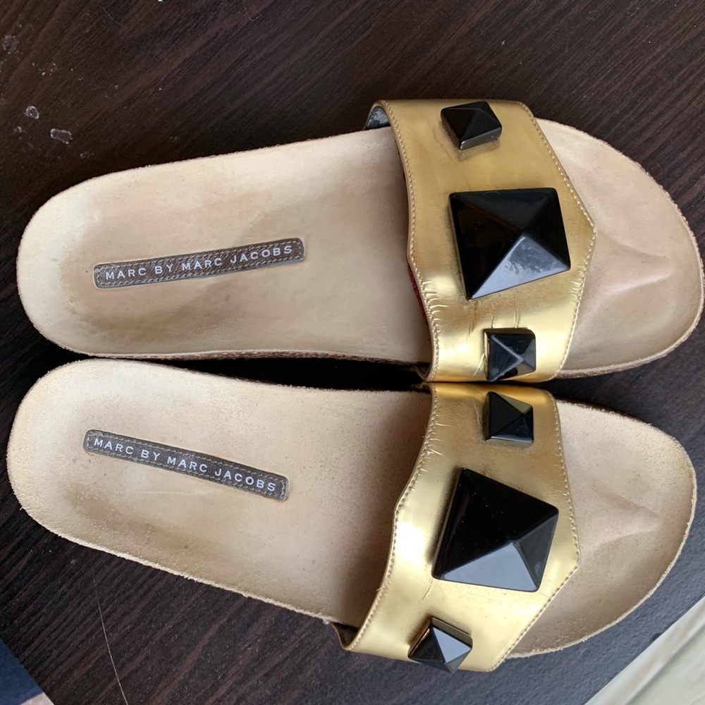 MARC BY MARC JACOBS JEWELED SLIDE SANDALS